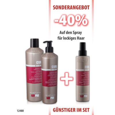 Curl HairCare Shampoo 350ml + Conditioner 350ml + Spray 200ml