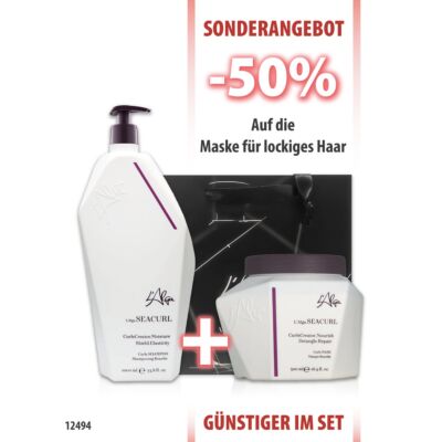 SEACURL Shampoo für lockiges Haar 1000ml + Maske 500ml zum halben Preis