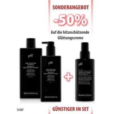 Deep Moisture Shampoo 250ml + Conditioner 250ml + Hitzeschutzcreme 200ml