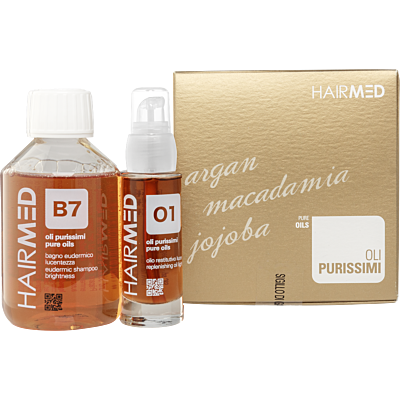 Oli Purissimi. Behandlungsset für Glanz. Shampoo B7 200ml+ Öl O1 30ml