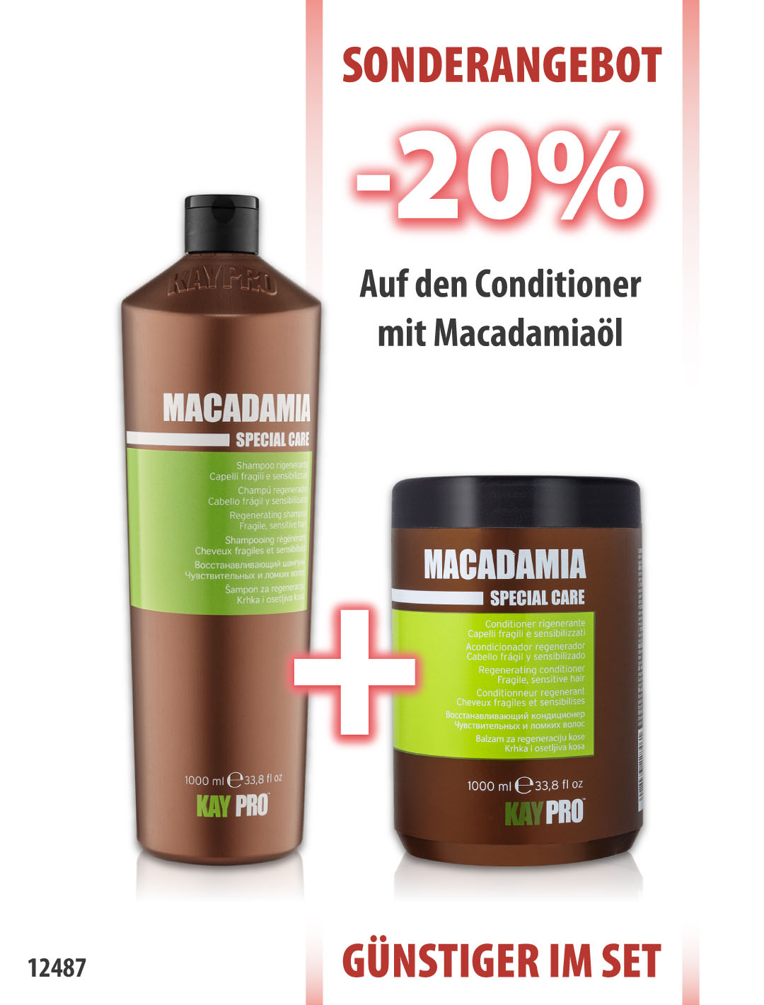 KayPro Macadamia Shampoo 1000ml + Conditioner 1000ml