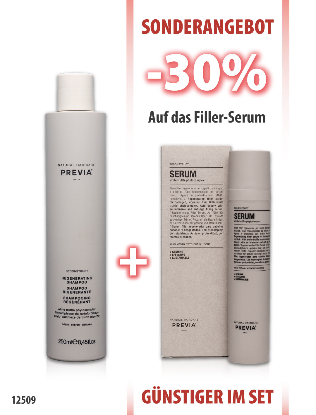 PREVIA Reconstruct Shampoo 250ml + Filler-Serum 50ml
