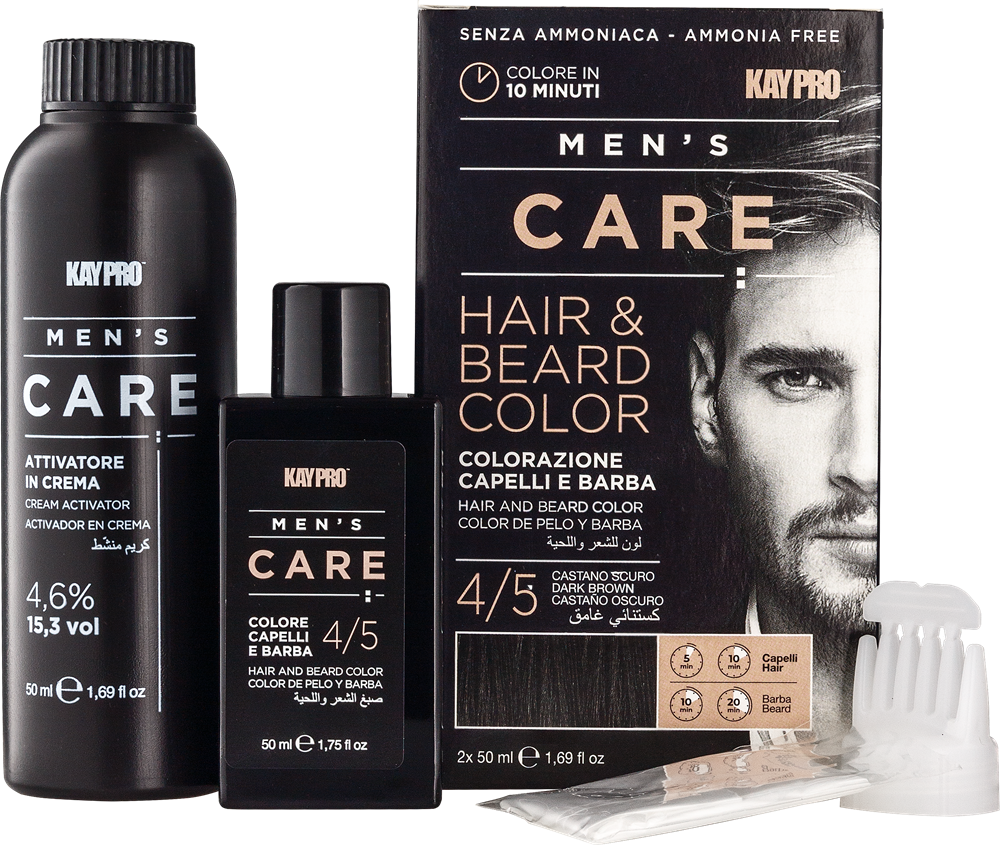 KayPro MEN'S CARE Haar- und Bartfärbeset Dunkelbraun 4/5