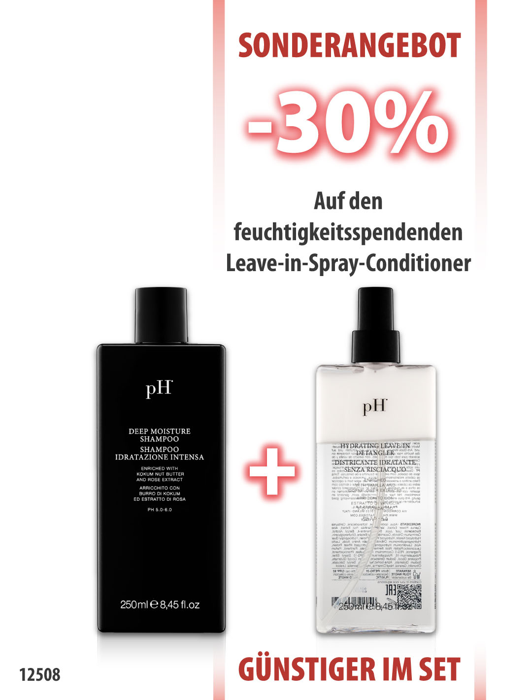 pH Deep Moisture Shampoo 250ml + Leave-in Conditioner 250ml