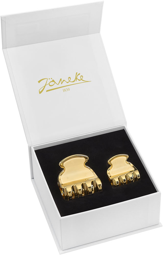 JANEKE Gift Box Hair Clips Small Gold