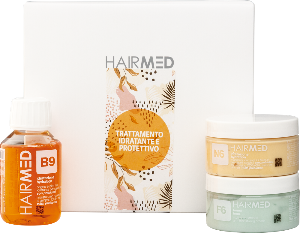 HAIRMED TRYME Set Feuchtigkeit und Schutz. Shampoo B9 100ml+ Maske N6 100ml+ F6 100ml