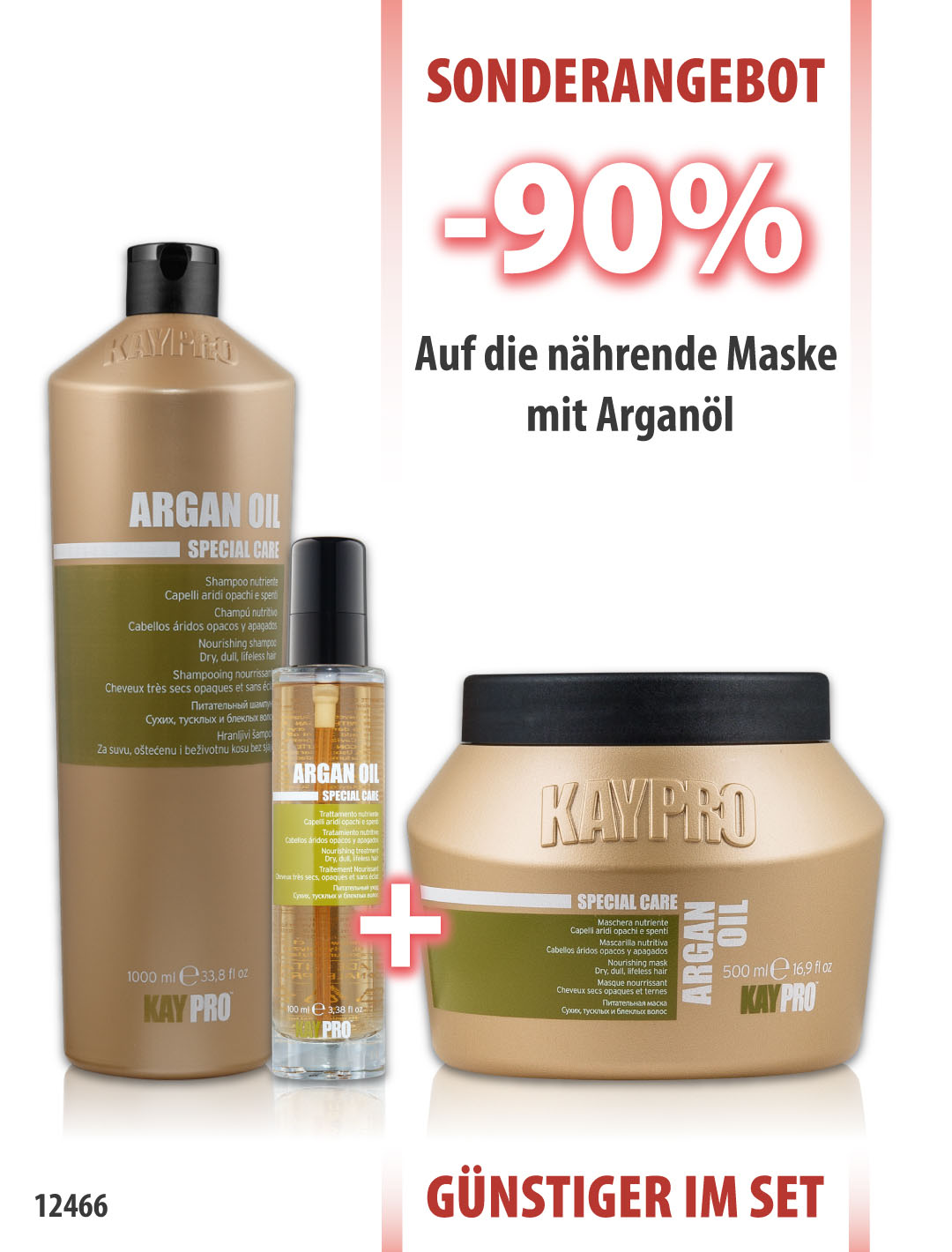 KayPro Argan Oil Shampoo 1000ml + Maske 500ml + Intensivpflege 100ml