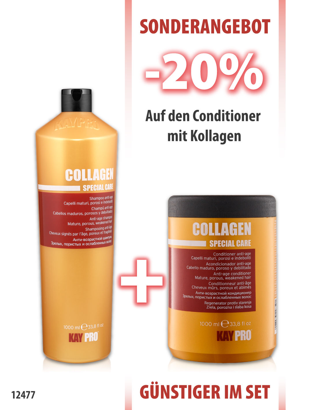 KayPro Collagen Shampoo 1000 ml + Conditioner 1000 ml