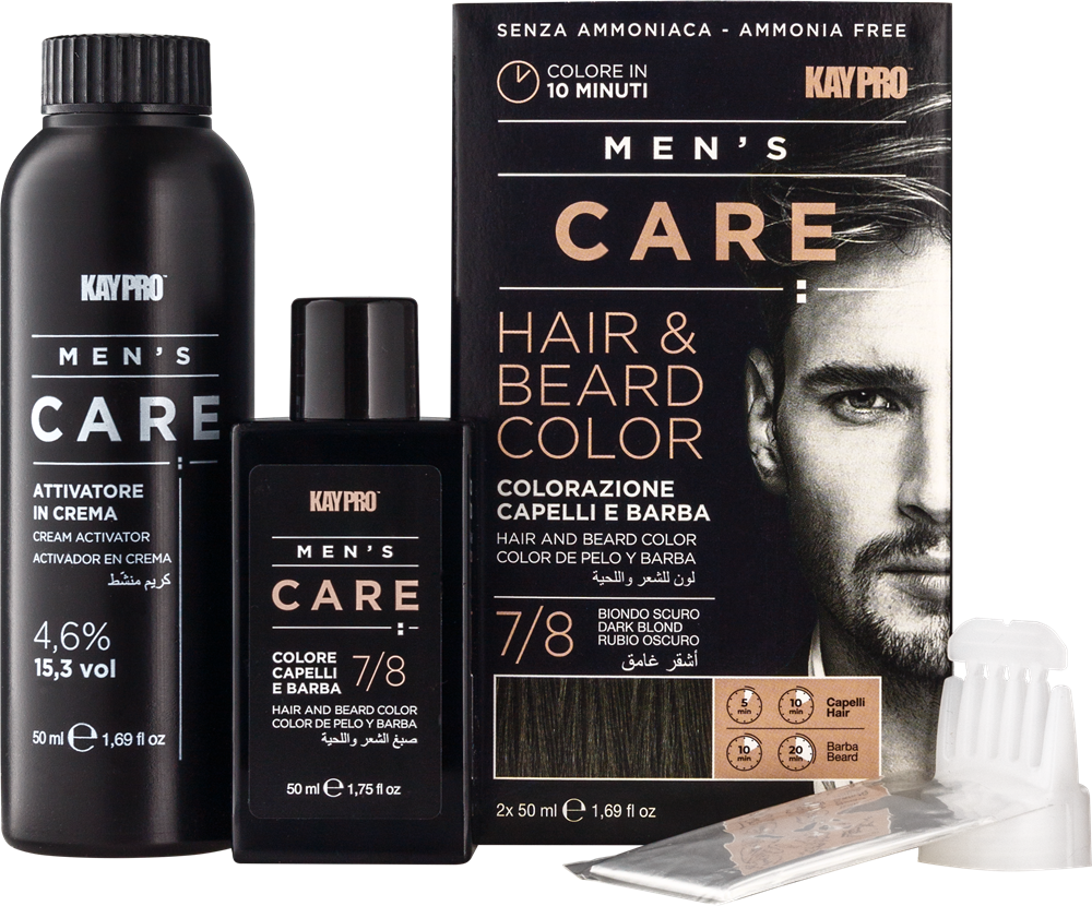 KayPro MEN'S CARE Haar- und Bartfärbeset Dunkelblond 7/8