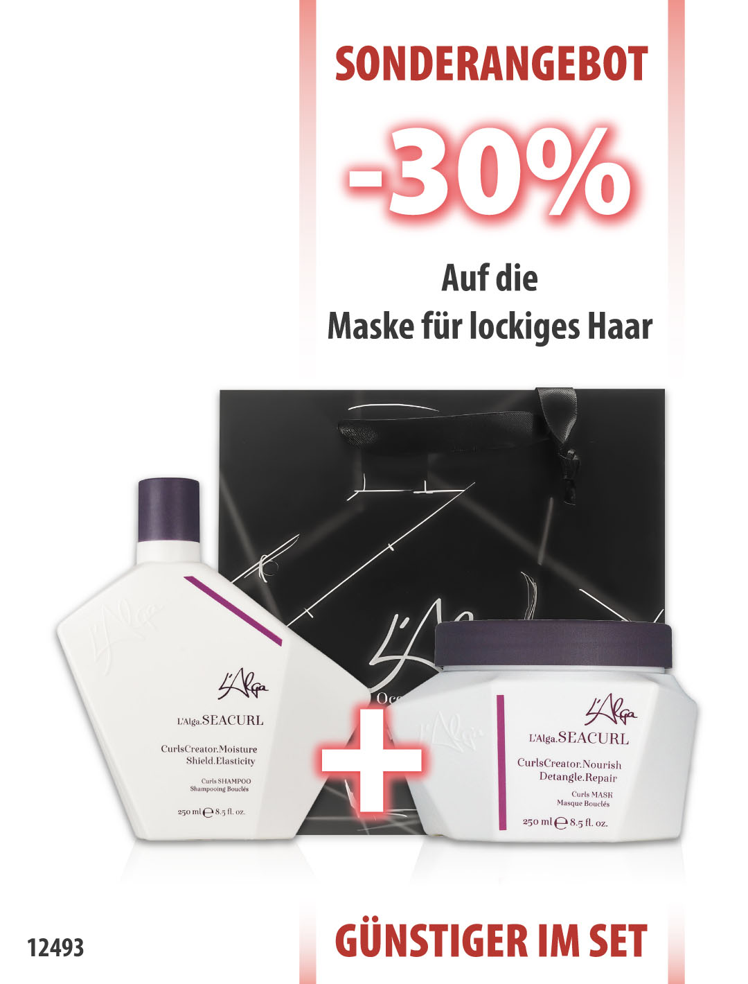 L'Alga SeaCurl 250 ml + Maske 250 ml für lockiges Haar