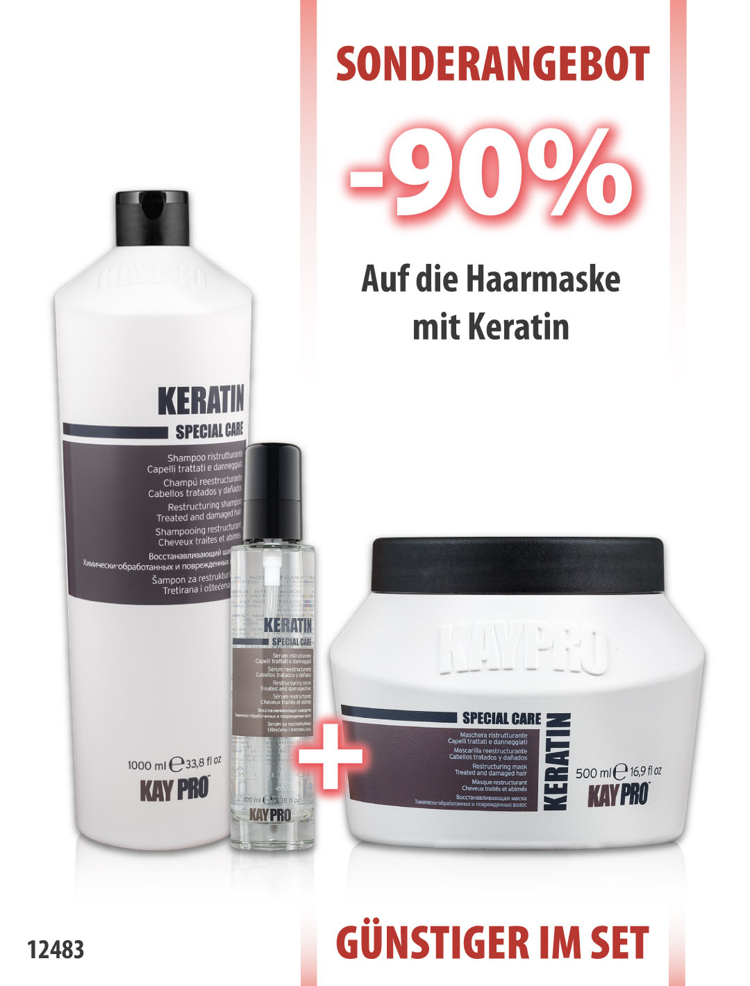 KayPro Keratin Shampoo 1000 ml + Maske 500 ml + Serum 100 ml