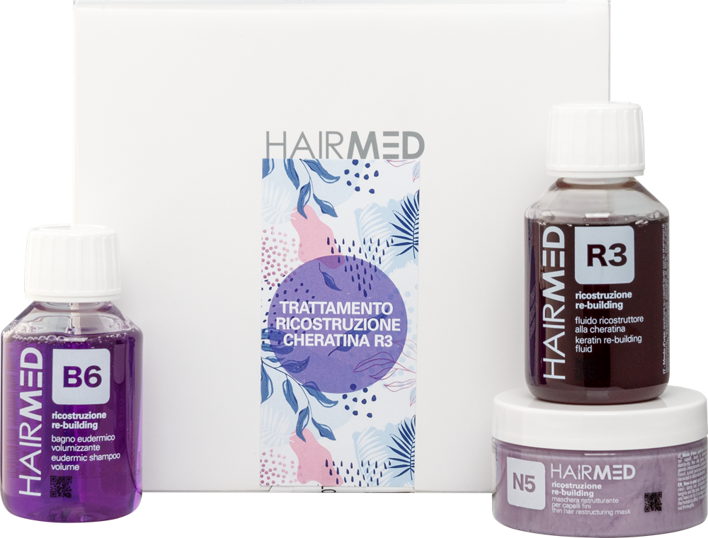 HAIRMED Rekonstruktion Reiseset. Shampoo B6 100ml+ Maske N5 100ml + Fluid R3 100ml