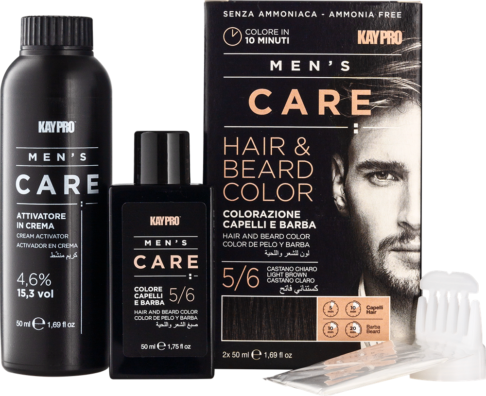 KayPro MEN'S CARE Haar- und Bartfärbeset Hellbraun 5/6